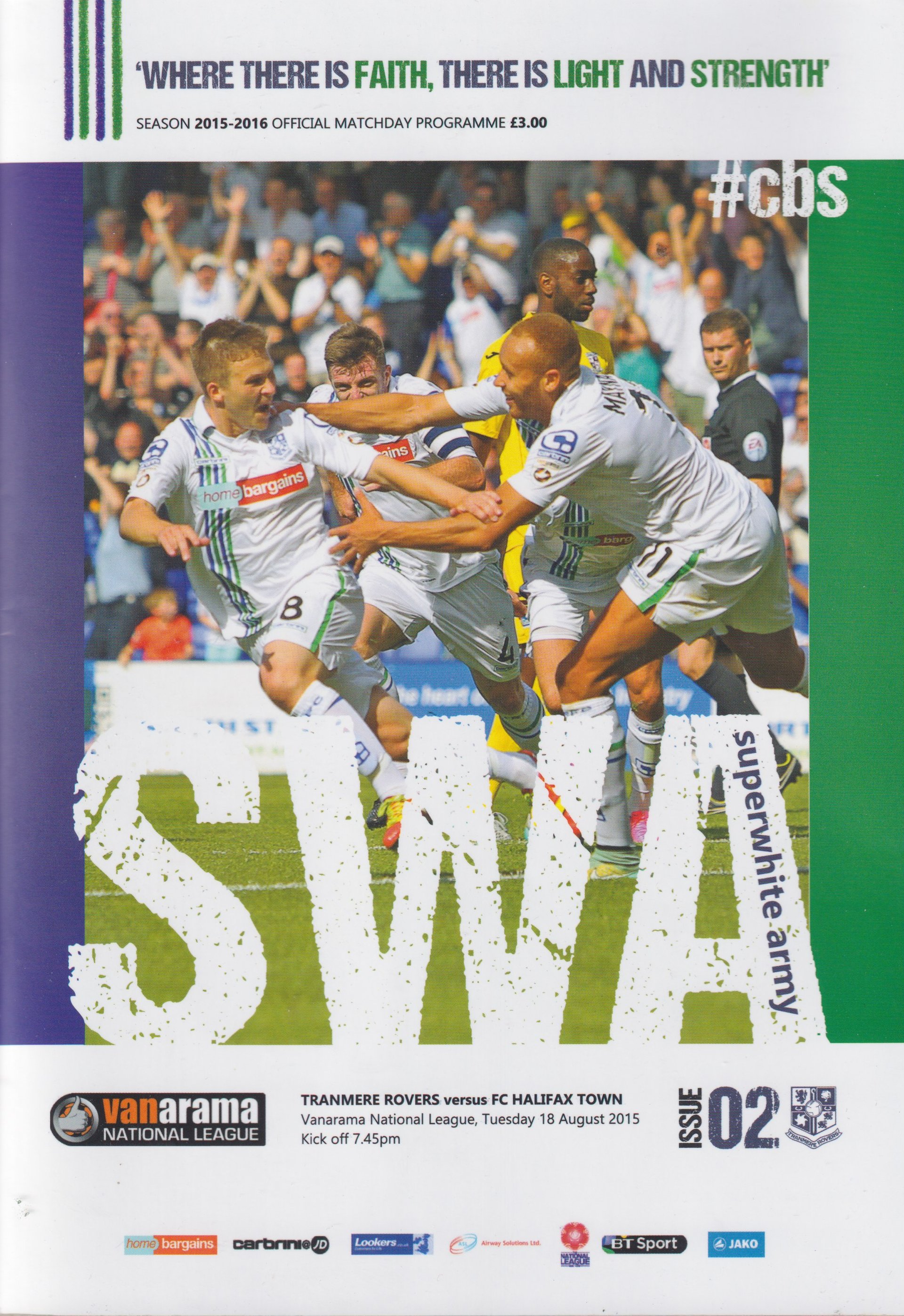 Tranmere Rovers v FC Halifax Town programme